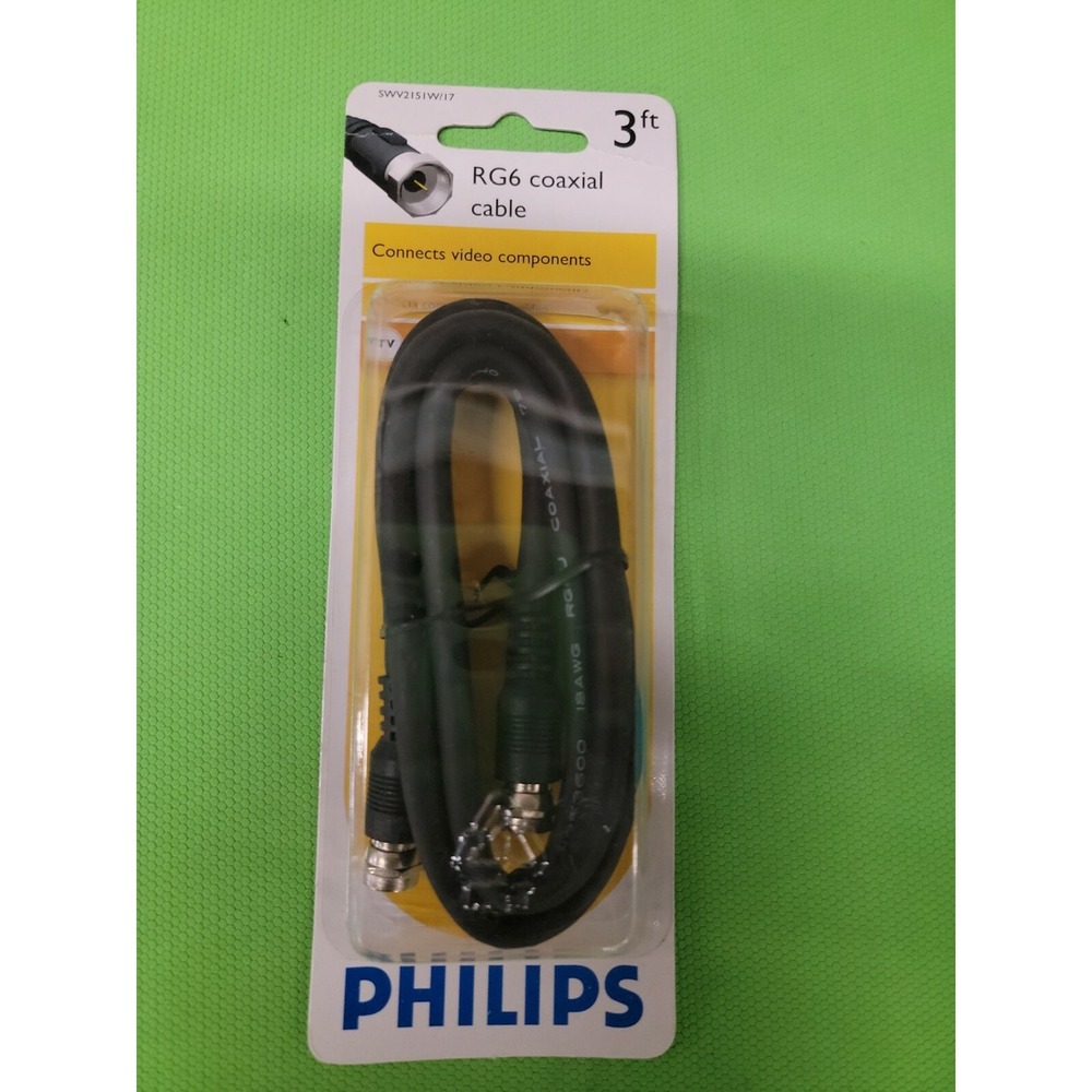 Philips RG6 Coaxial Cable 3 Ft. swv2151w/17 Connnect Video Components NEW!